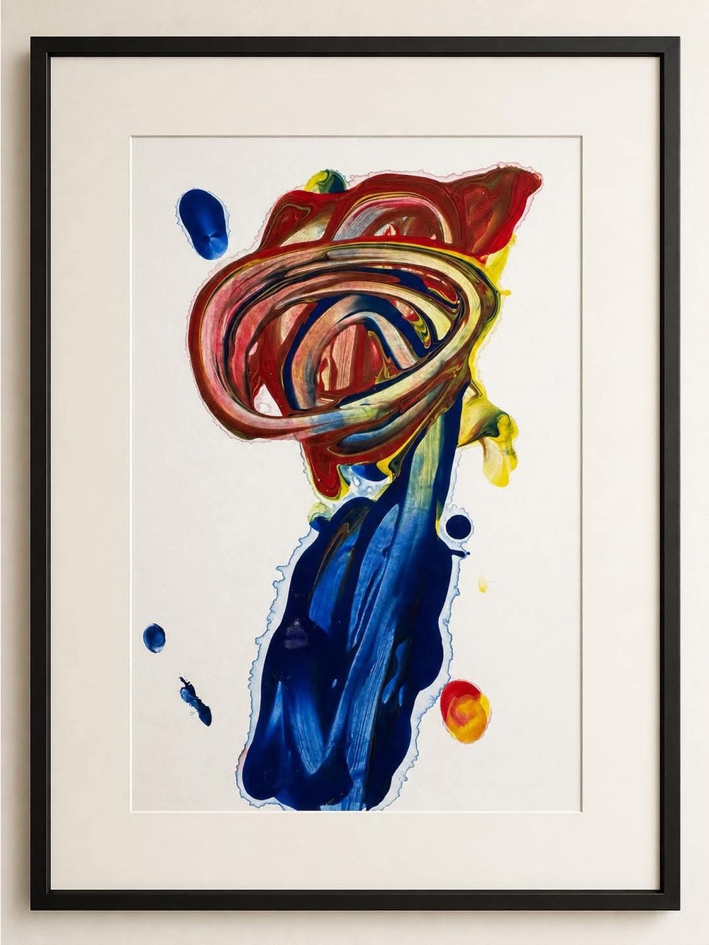 “Emergence in Motion – Abstract Color Flow Art Print (11x14 Framed)”